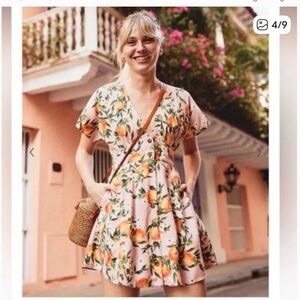 Marine Layer Peach Design mini dress Camila